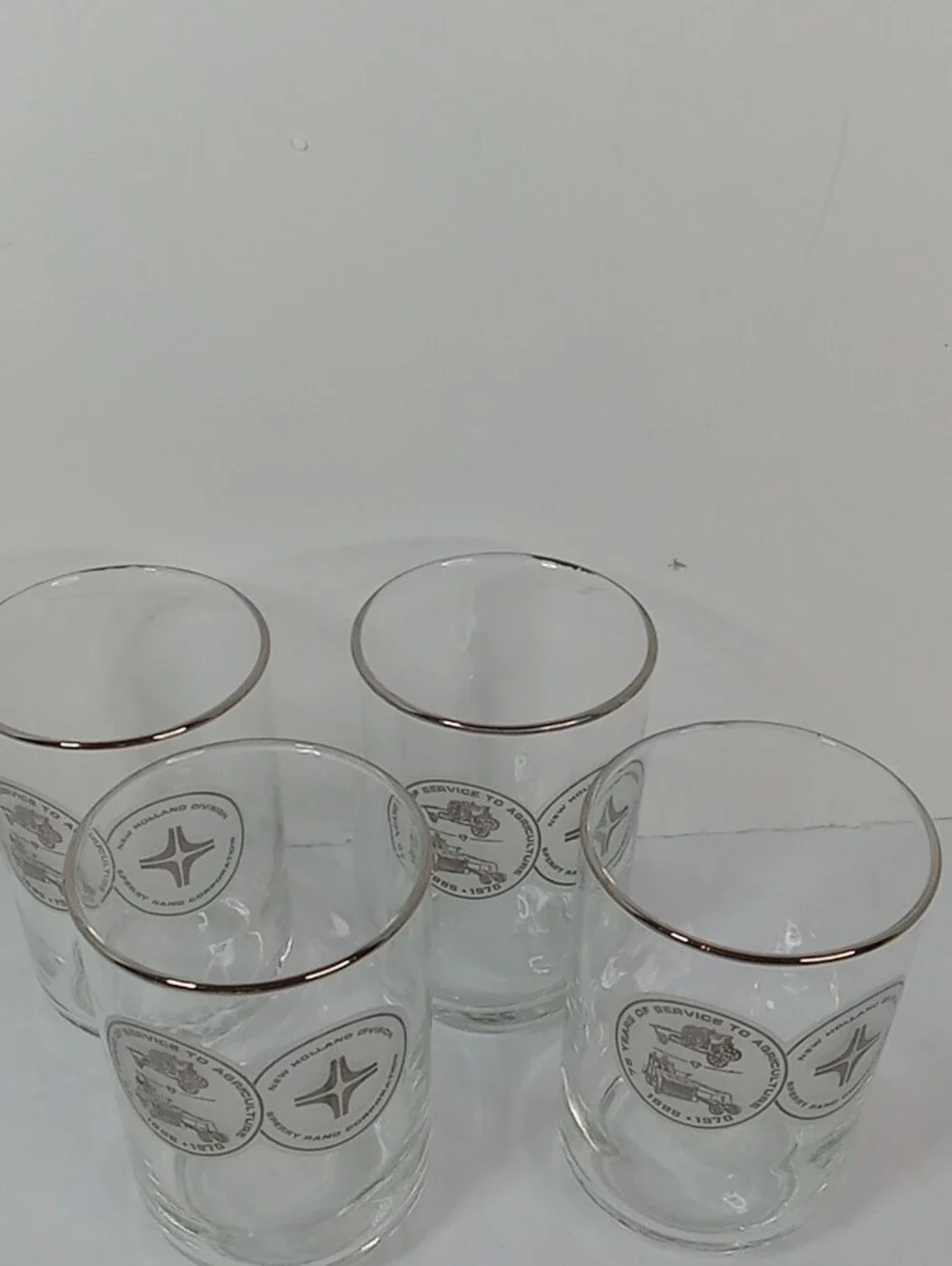 Libbey New Holland Division Sperry Teams Corp. 75th Commemorative Tumblers Set 8